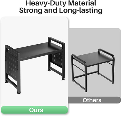 Expandable 2-Tier Microwave Stand & Heavy Duty Countertop Storage Rack