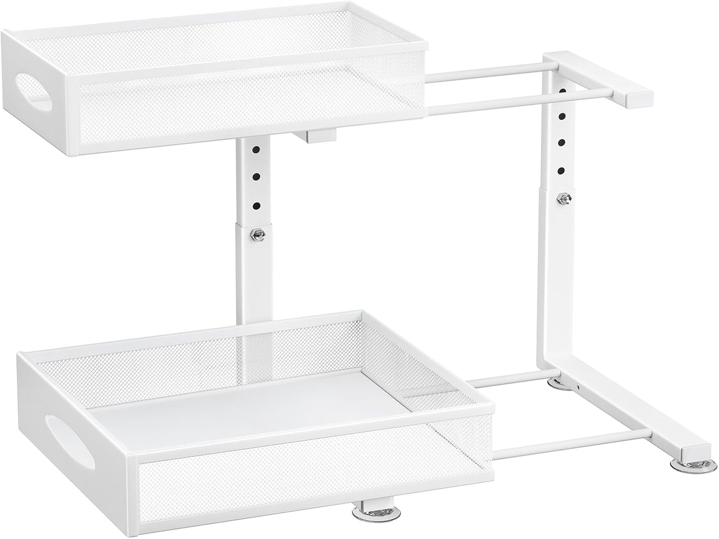 2-Tier L-Shaped Adjustable Height Under Sink Organizer & Cabinet Storage