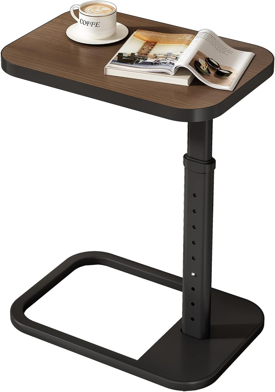 Adjustable Height C-Shaped End Table & Sliding TV Tray Couch Table