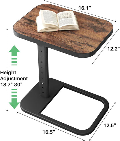 Adjustable Height TV Tray Table & C-Shaped Couch Snack Table