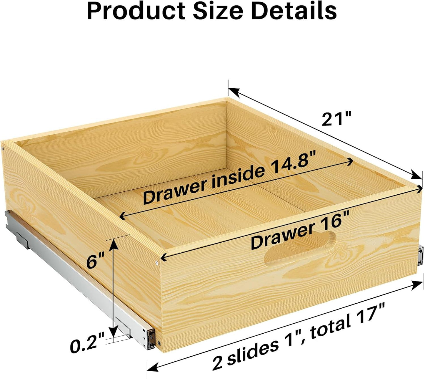 Soft Close Wooden Pull Out Cabinet Organizer & Roll Out Shelf