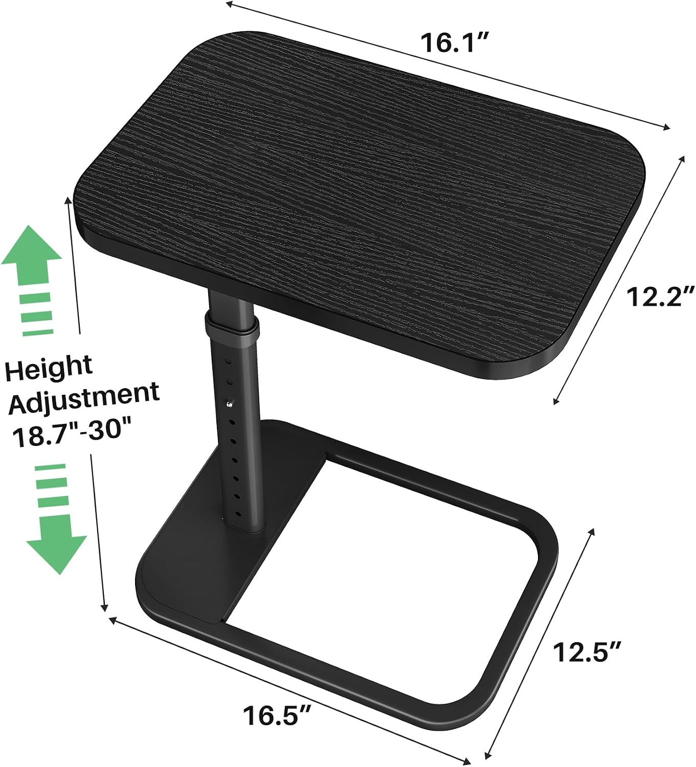 Adjustable Height TV Tray Table & C-Shaped Couch Snack Table