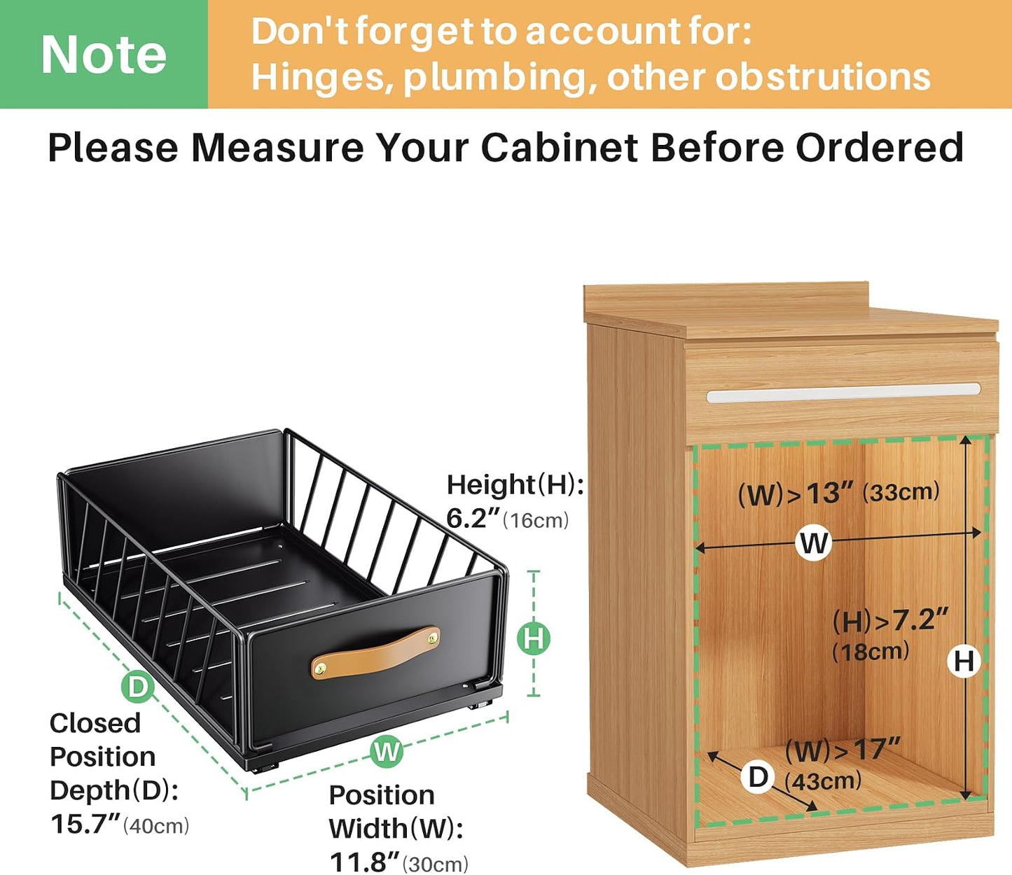 Heavy Duty Sliding Mesh Cabinet Organizer & Pull Out Pantry Drawer