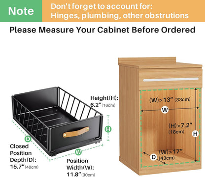 Heavy Duty Sliding Mesh Cabinet Organizer & Pull Out Pantry Drawer