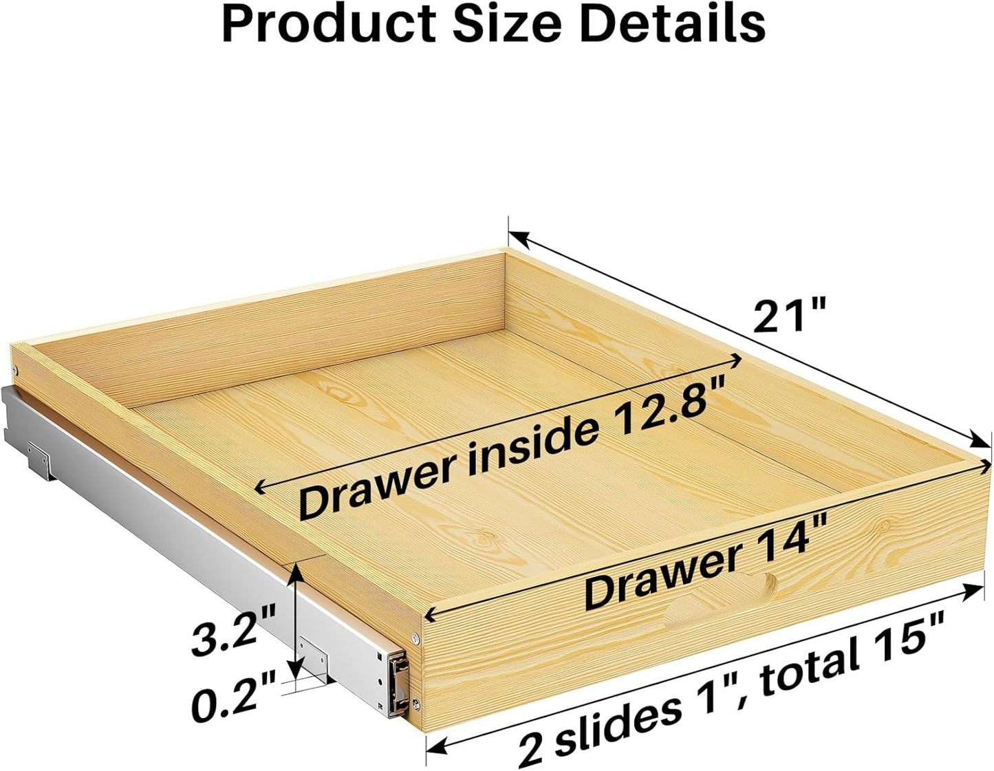 Soft Close Wooden Pull Out Cabinet Organizer for Pots and Pans