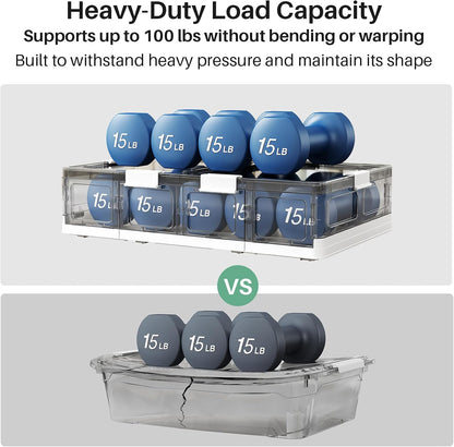 Foldable & Stackable Plastic Under Bed Storage Containers with Wheels