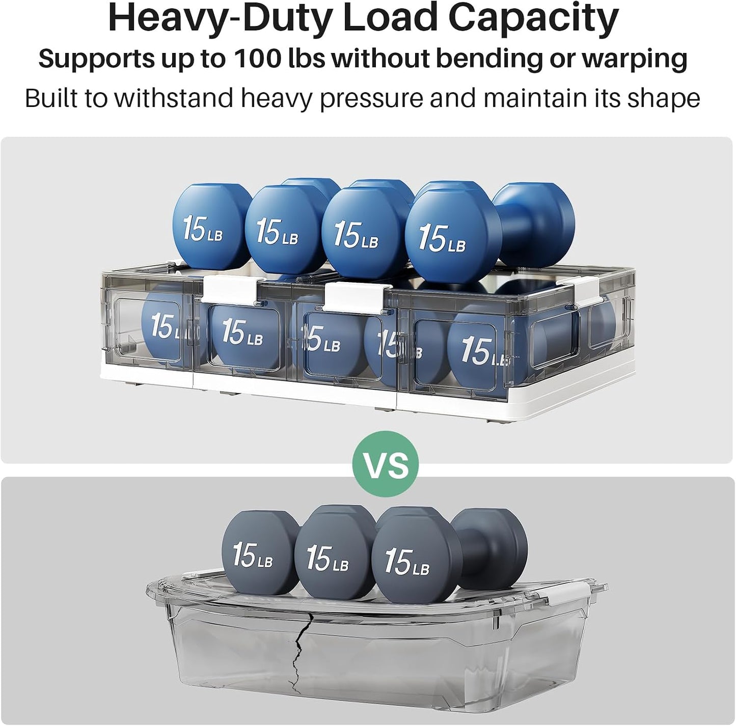 Foldable & Stackable Plastic Under Bed Storage Containers with Wheels