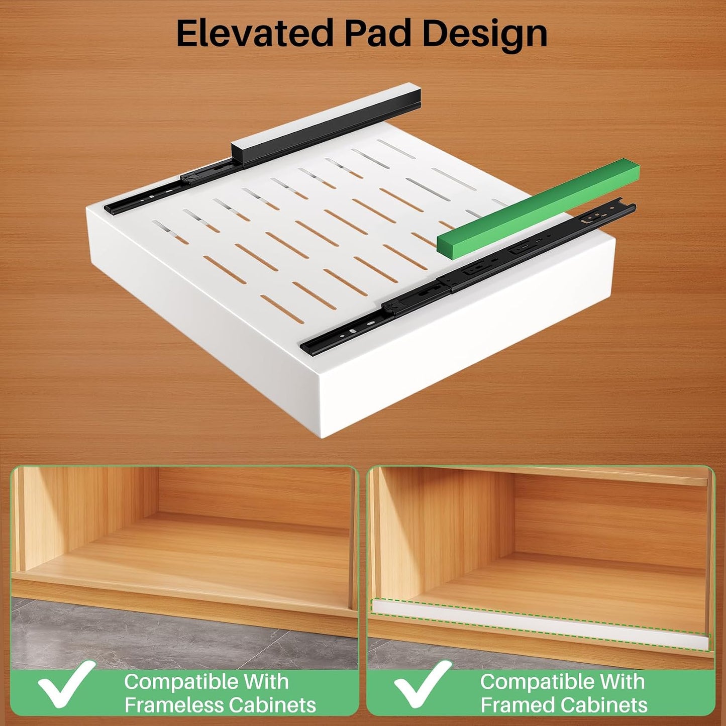 Heavy Duty Full-Extension Slide Out Cabinet Organizer with Nano Adhesive