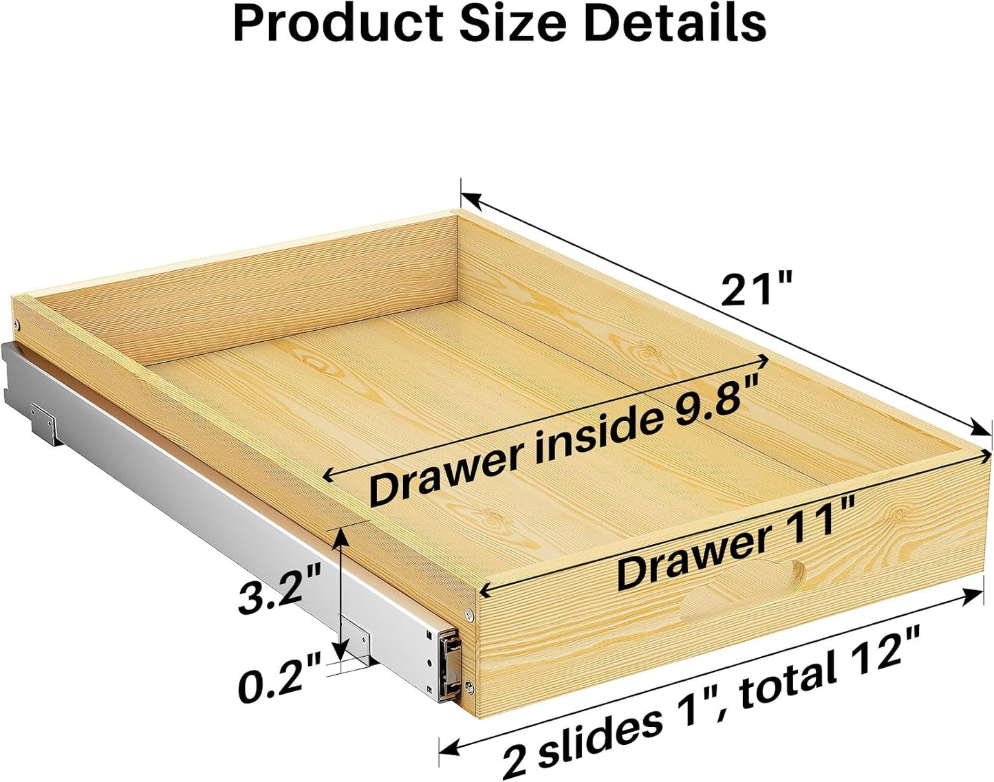 Soft Close Wooden Pull Out Cabinet Organizer for Pots and Pans