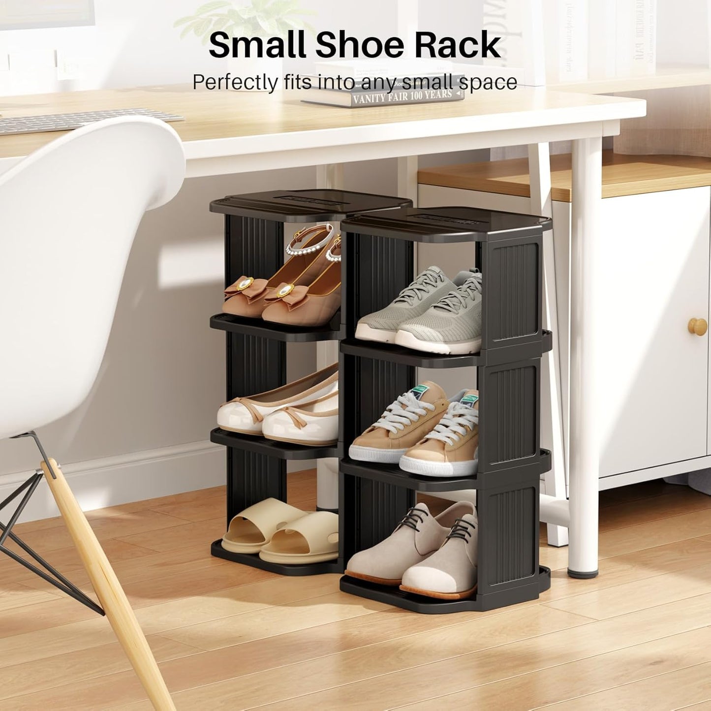 Vertical Stackable Shoe Rack & Narrow Closet Storage Organizer
