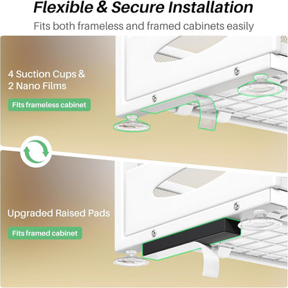 2-Tier L-Shaped Adjustable Height Under Sink Organizer & Cabinet Storage
