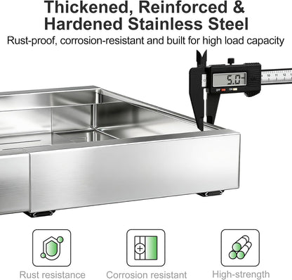 Expandable Stainless Steel Pull Out Cabinet Organizer & Slide Out Drawer