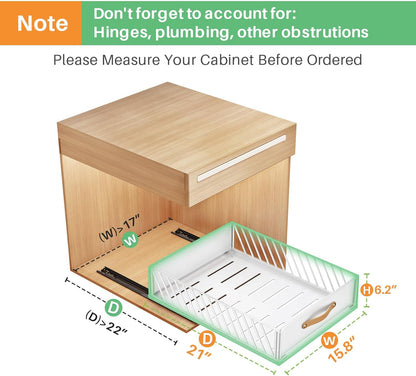 Heavy Duty Sliding Mesh Cabinet Organizer & Pull Out Pantry Drawer