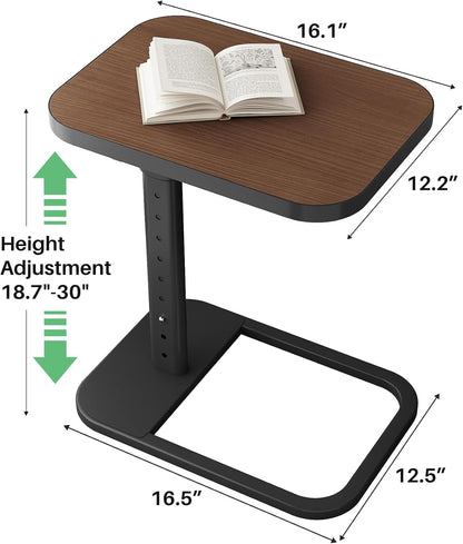 Adjustable Height TV Tray Table & C-Shaped Couch Snack Table