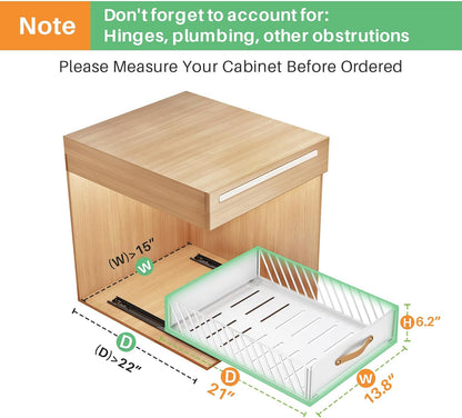 Heavy Duty Sliding Mesh Cabinet Organizer & Pull Out Pantry Drawer
