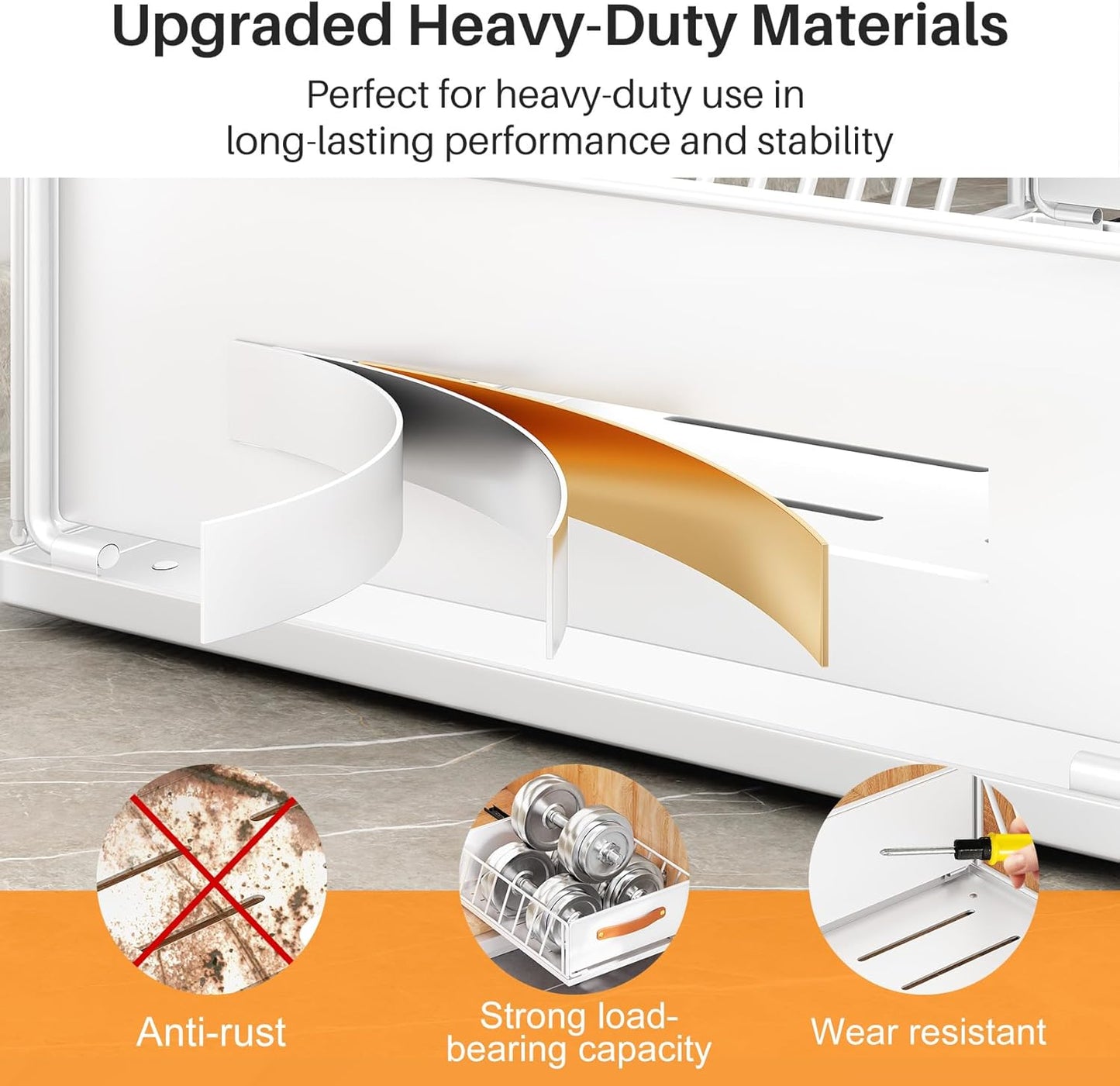 Heavy Duty Sliding Mesh Cabinet Organizer & Pull Out Pantry Drawer