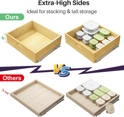 Soft Close Wooden Pull Out Cabinet Organizer & Roll Out Shelf