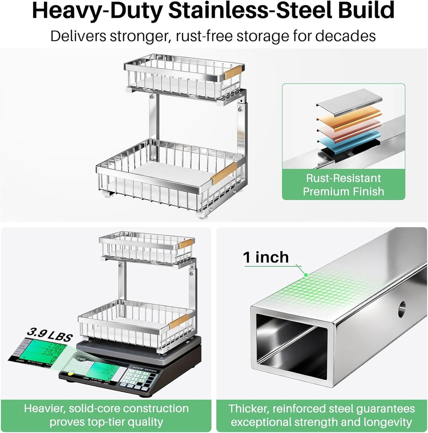 2-Tier Slide Out Under Sink Organizer & Cabinet Storage