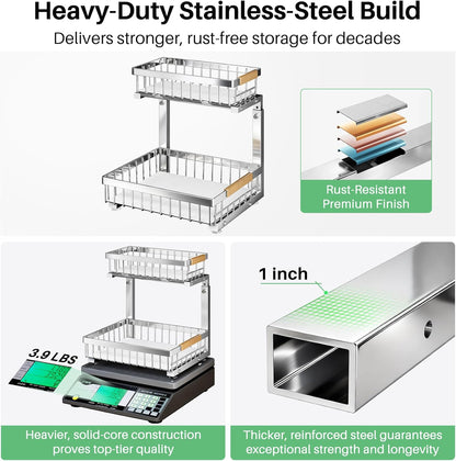 2-Tier Slide Out Under Sink Organizer & Cabinet Storage
