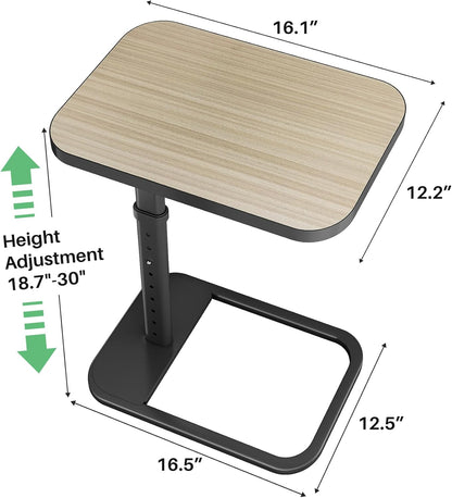 Adjustable Height TV Tray Table & C-Shaped Couch Snack Table