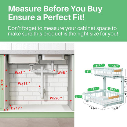 2-Tier Slide Out Under Sink Organizer & Cabinet Storage