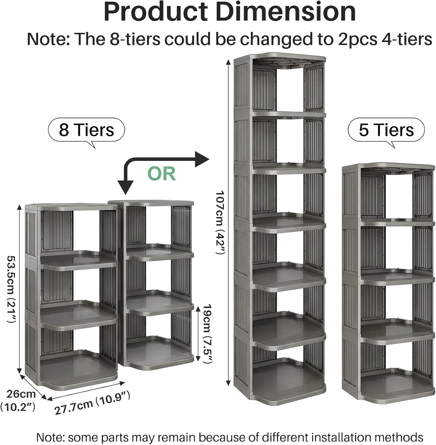 Vertical Stackable Shoe Rack & Narrow Closet Storage Organizer