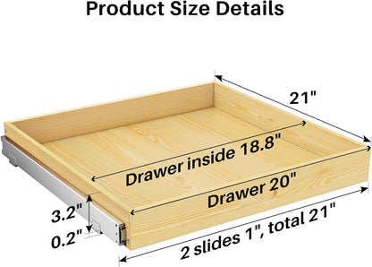 Soft Close Wooden Pull Out Cabinet Organizer for Pots and Pans