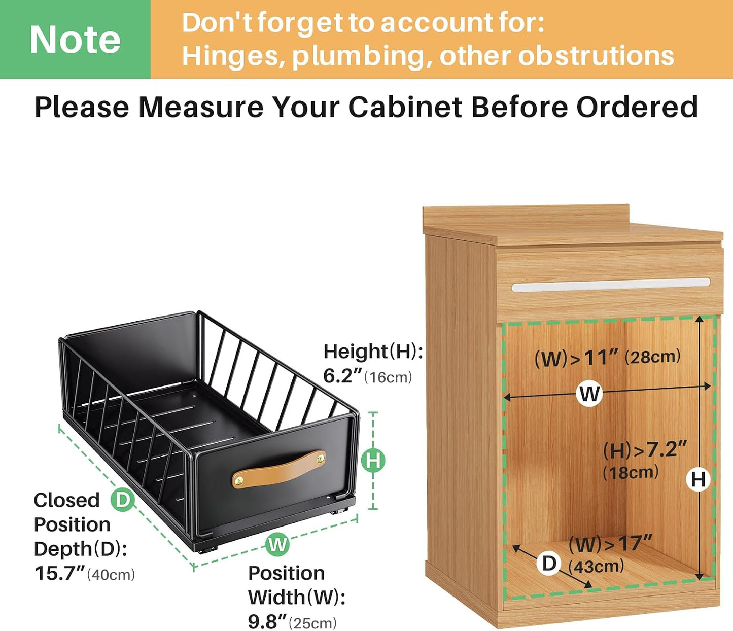 Heavy Duty Sliding Mesh Cabinet Organizer & Pull Out Pantry Drawer
