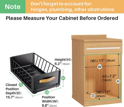 Heavy Duty Sliding Mesh Cabinet Organizer & Pull Out Pantry Drawer