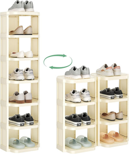 Vertical Stackable Shoe Rack & Narrow Closet Storage Organizer