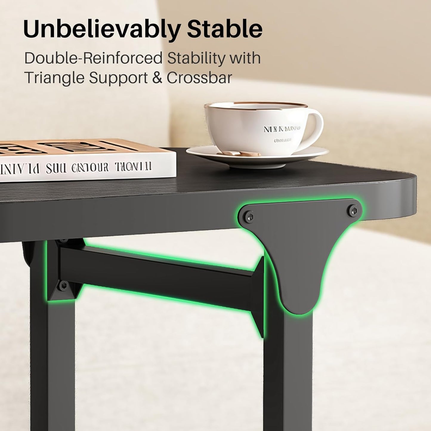 Height Adjustable End Table & Portable TV Tray Desk
