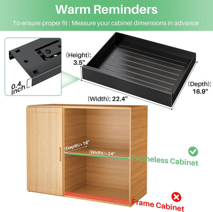 Heavy Duty Full-Extension Slide Out Cabinet Organizer with Nano Adhesive