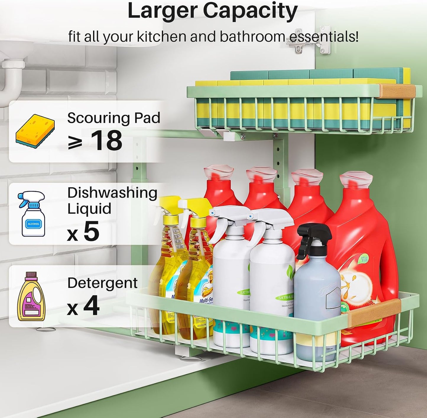 2-Tier Slide Out Under Sink Organizer & Cabinet Storage