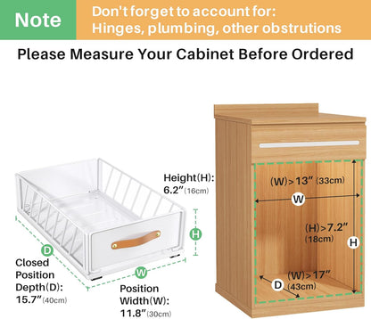 Heavy Duty Sliding Mesh Cabinet Organizer & Pull Out Pantry Drawer