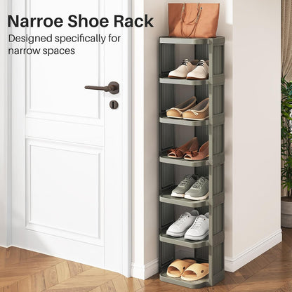 Vertical Stackable Shoe Rack & Narrow Closet Storage Organizer