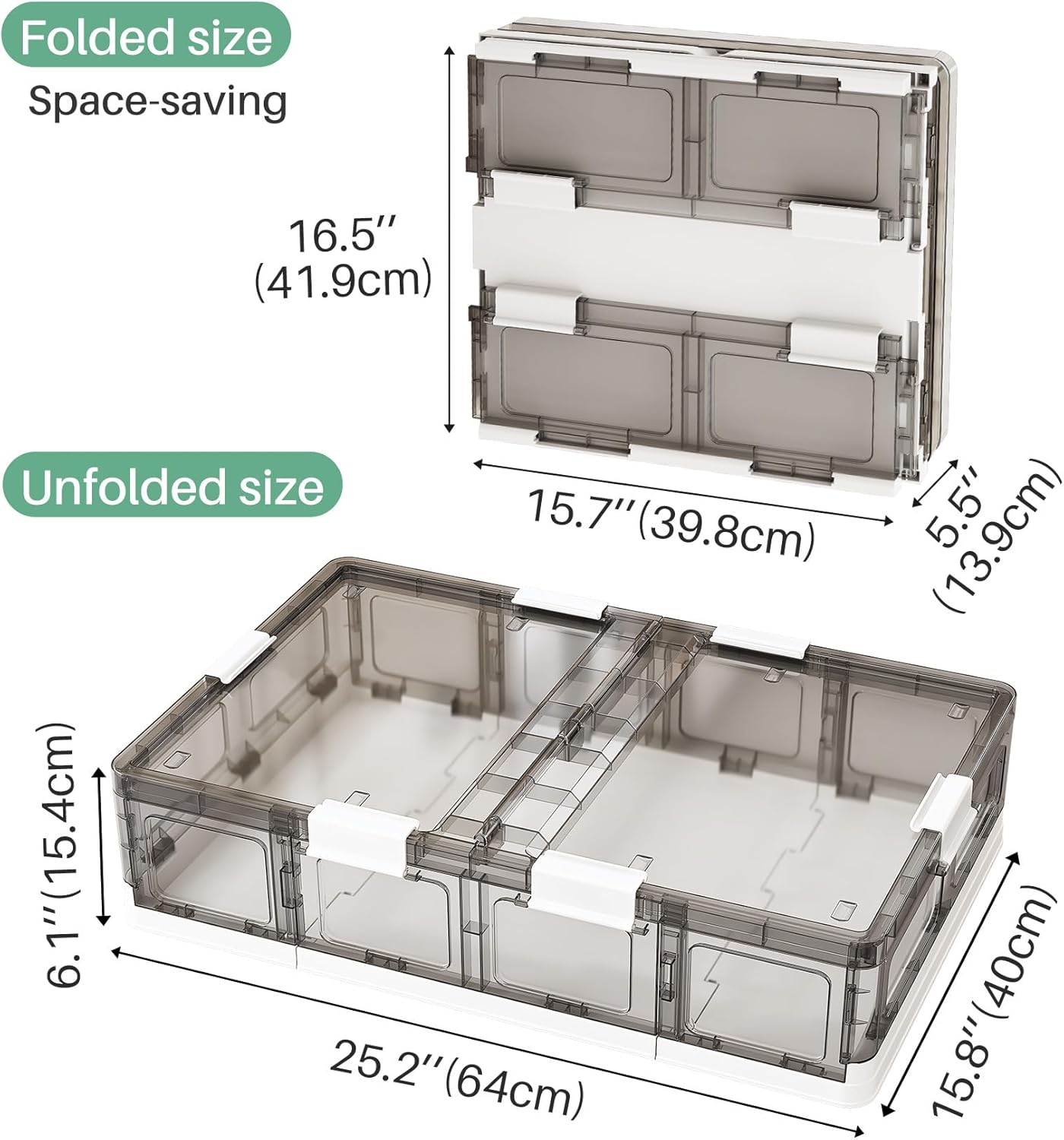 Foldable & Stackable Plastic Under Bed Storage Containers with Wheels