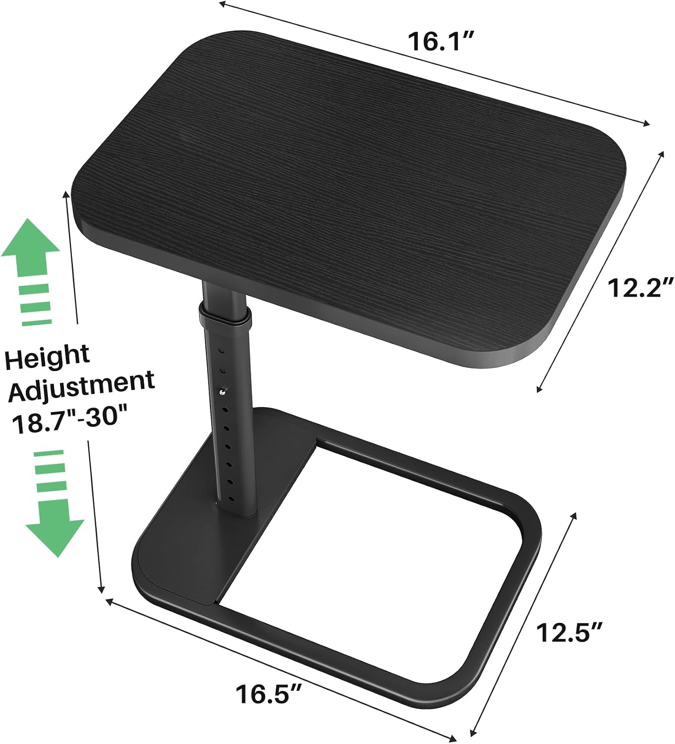 Adjustable Height TV Tray Table & C-Shaped Couch Snack Table