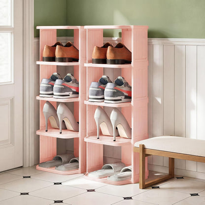 Vertical Stackable Shoe Rack & Narrow Closet Storage Organizer