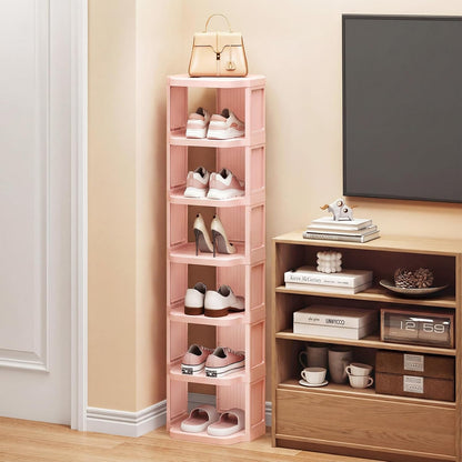Vertical Stackable Shoe Rack & Narrow Closet Storage Organizer