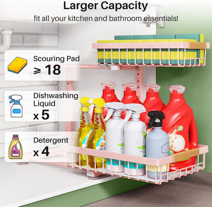2-Tier Slide Out Under Sink Organizer & Cabinet Storage