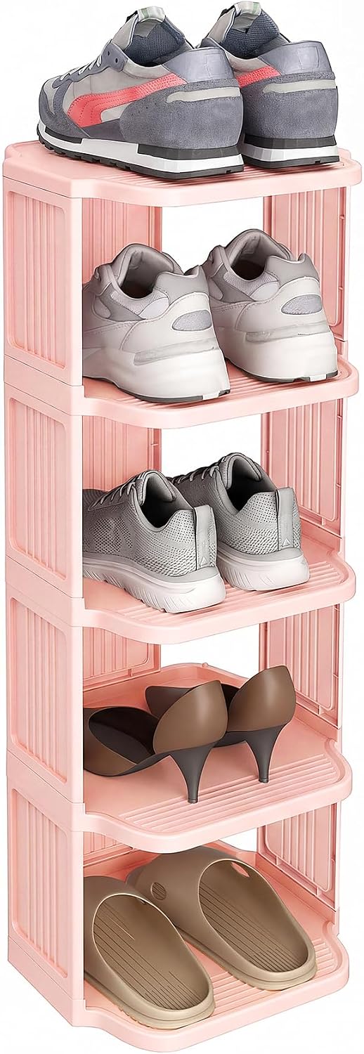 Vertical Stackable Shoe Rack & Narrow Closet Storage Organizer