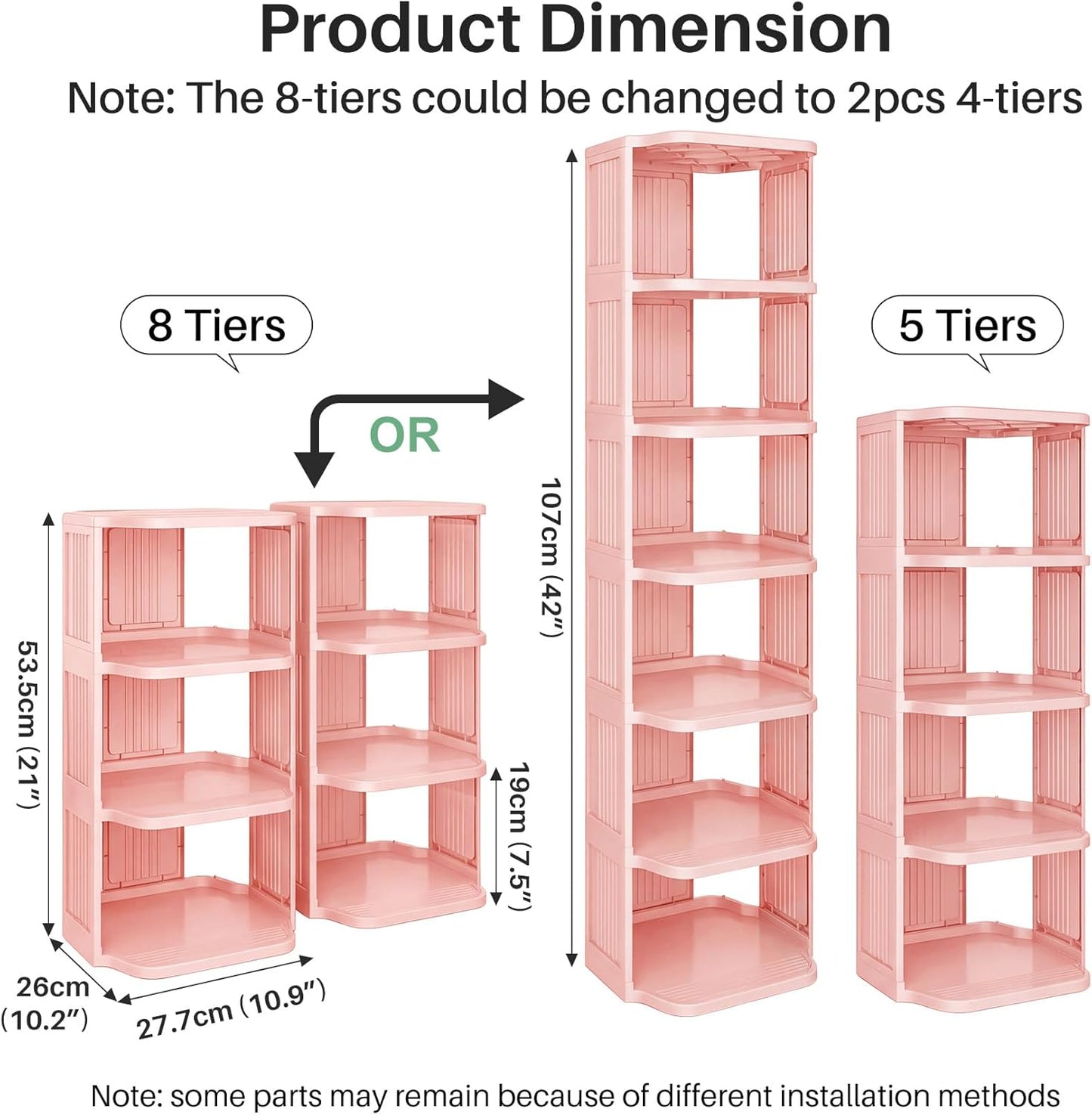 Vertical Stackable Shoe Rack & Narrow Closet Storage Organizer