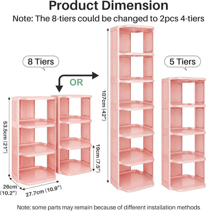 Vertical Stackable Shoe Rack & Narrow Closet Storage Organizer