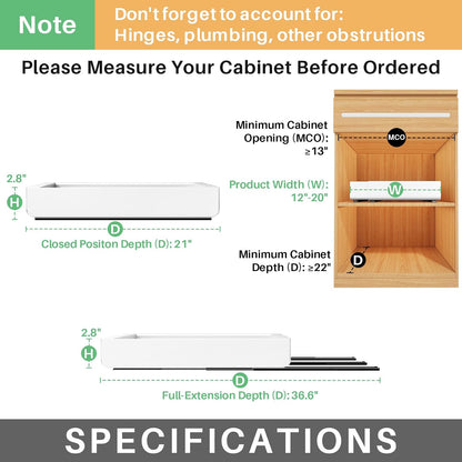 Expandable Stainless Steel Pull Out Cabinet Organizer & Slide Out Drawer