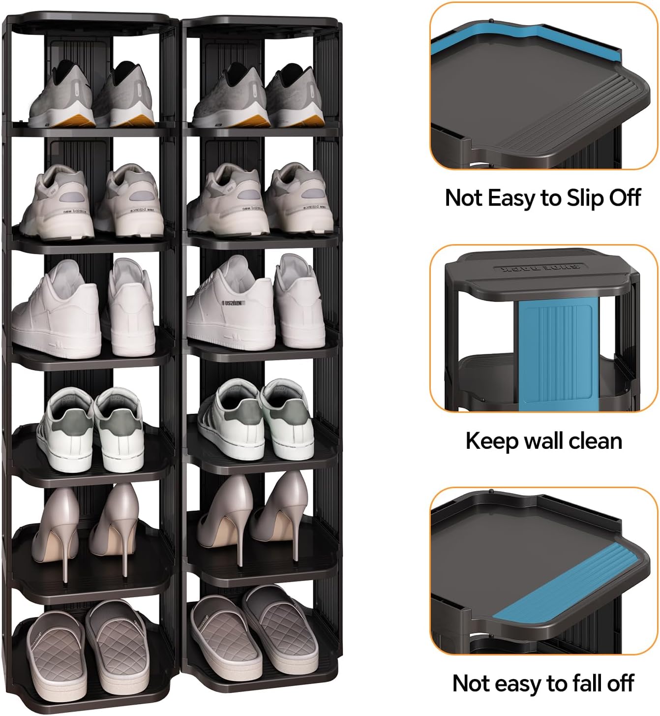 Vertical Stackable Shoe Rack & Narrow Closet Storage Organizer