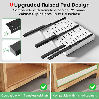 Expandable Stainless Steel Pull Out Cabinet Organizer & Slide Out Drawer