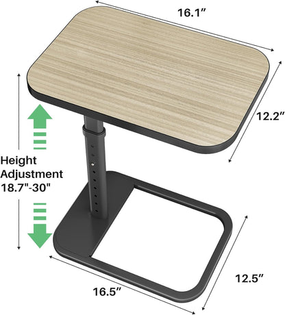 Adjustable Height TV Tray Table & C-Shaped Couch Snack Table