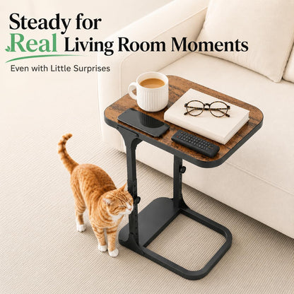 Height Adjustable End Table & Portable TV Tray Desk