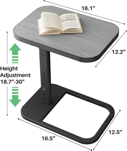 Adjustable Height TV Tray Table & C-Shaped Couch Snack Table