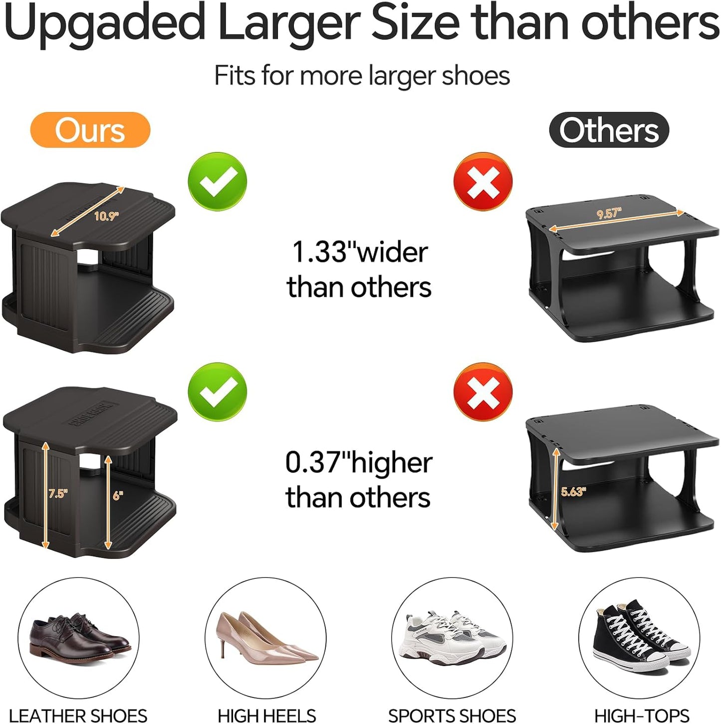 Vertical Stackable Shoe Rack & Narrow Closet Storage Organizer